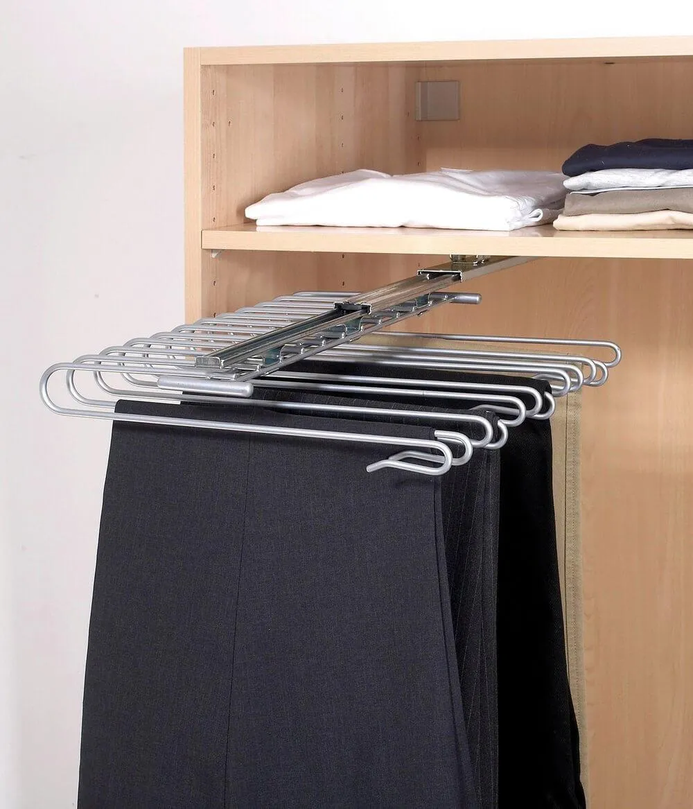 12 Rail Pull Out Wardrobe Pant Rack