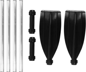125cm/49.2in Detachable Afloat Oars Aluminum Alloy Paddles Dual End Portable for Boat Kayak Raft Canoe