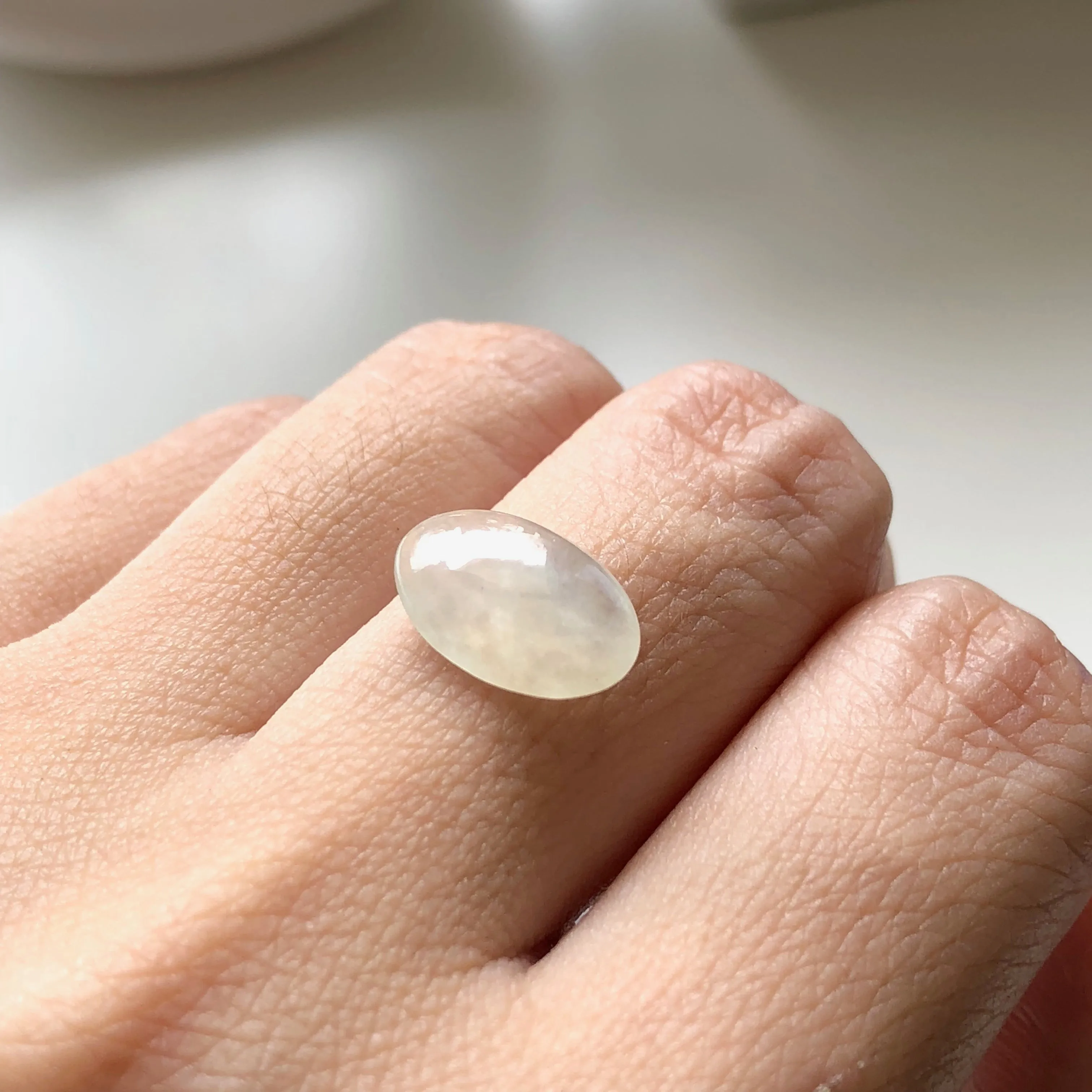 2.90ct Icy A-Grade Natural Jadeite Oval Cabochon Piece No.130051