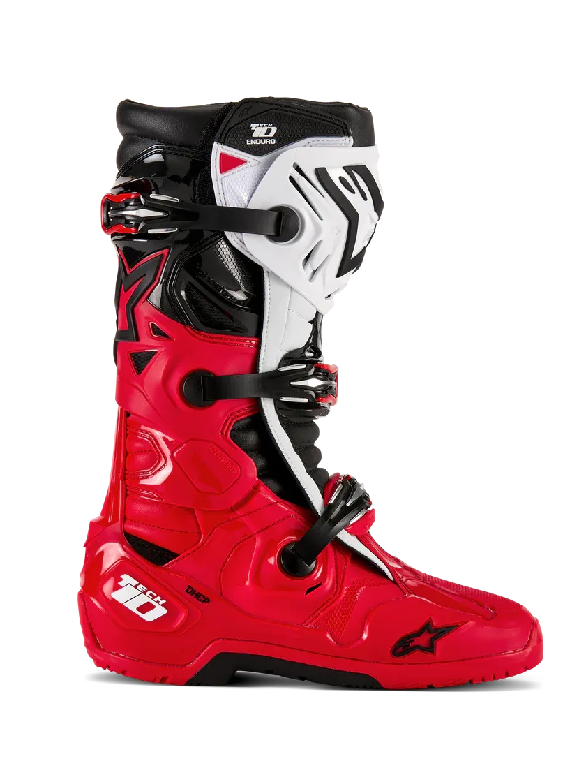 Alpinestars Tech 10 Enduro Boots Bright Red Black White