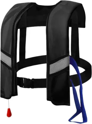 Automatic Inflation Life Jackets, 150N Nylon Swim Vest with Reflective Strips & Whistle for Adults & Kids (One Size)