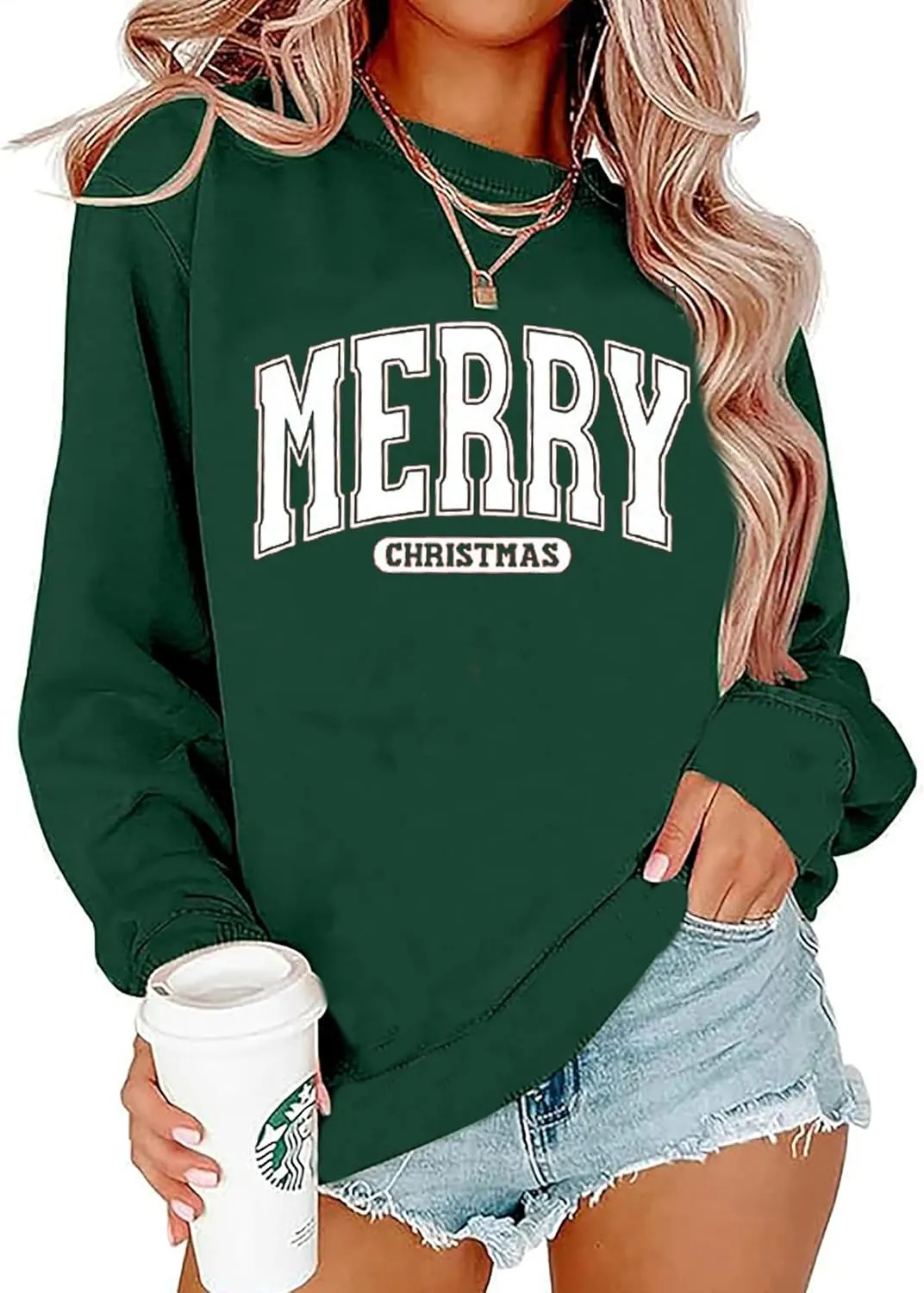 BOMYTAO Merry Christmas Sweatshirt for Women Christmas Pullover Sweatshirts Xmas Holiday Casual Long Sleeve Shirts Tops
