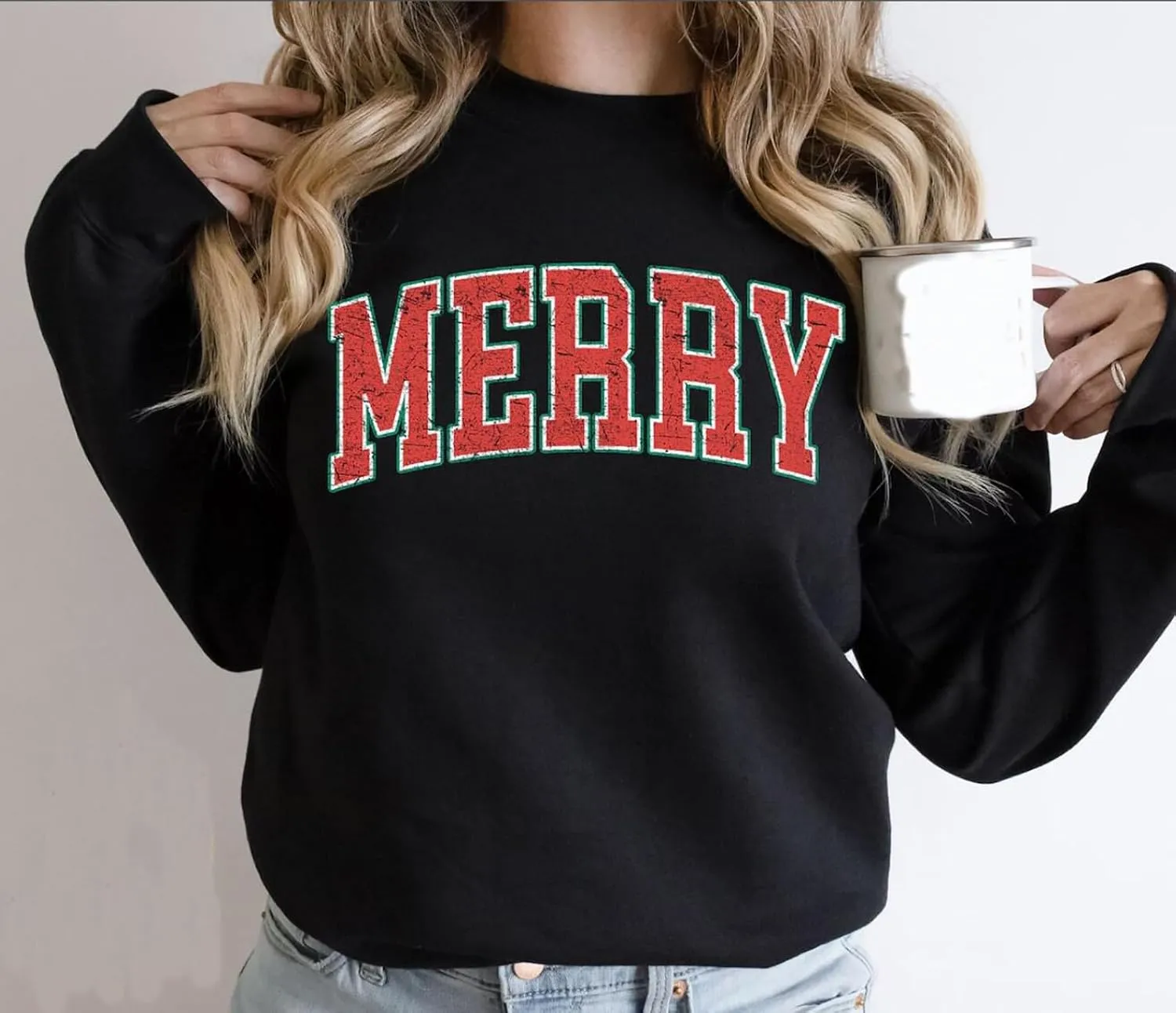 BOMYTAO Merry Christmas Sweatshirt for Women Christmas Pullover Sweatshirts Xmas Holiday Casual Long Sleeve Shirts Tops