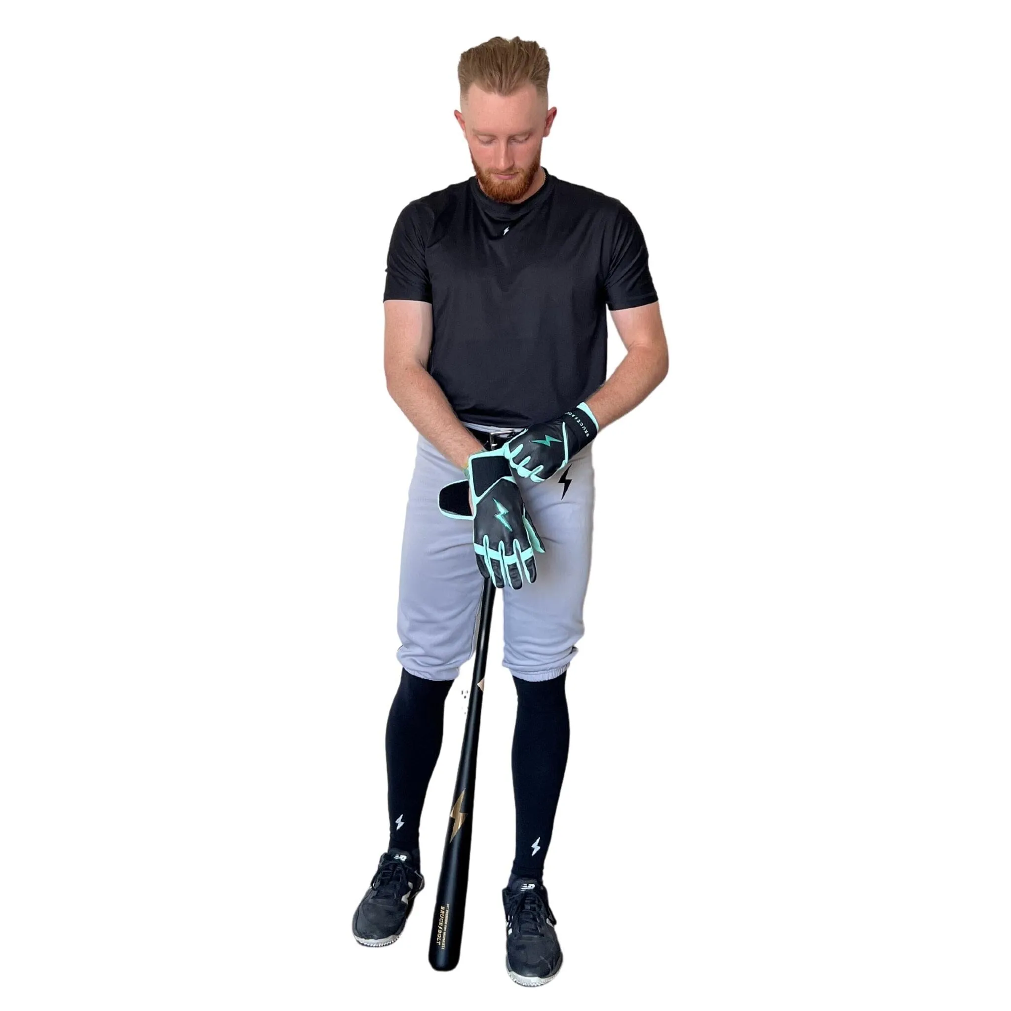 BRUCE BOLT Premium Pro Baseball Short - GREY w/ Black