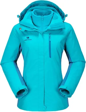 CAMEL CROWN Women's Waterproof Ski Jacket 3 in 1 Winter Coat Windbreaker Snowboard Jackets for Rain Snow Outdoor Hiking
