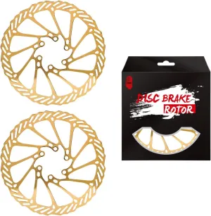 Chooee 160mm 180mm 203mm Bike Disc Brake Rotor 2PCS MTB Disc Rotor For Mountain BikeGold/Colour/Blue