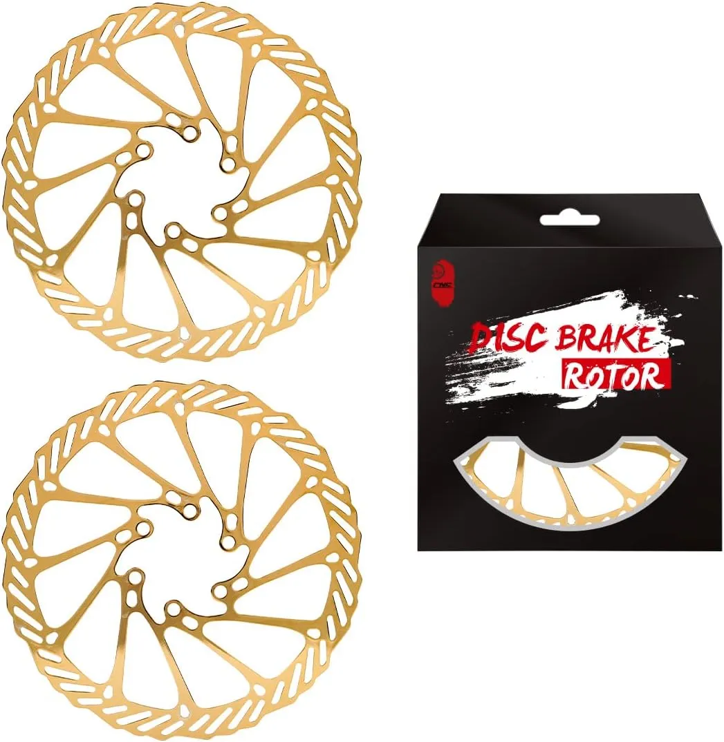 Chooee 160mm 180mm 203mm Bike Disc Brake Rotor 2PCS MTB Disc Rotor For Mountain BikeGold/Colour/Blue