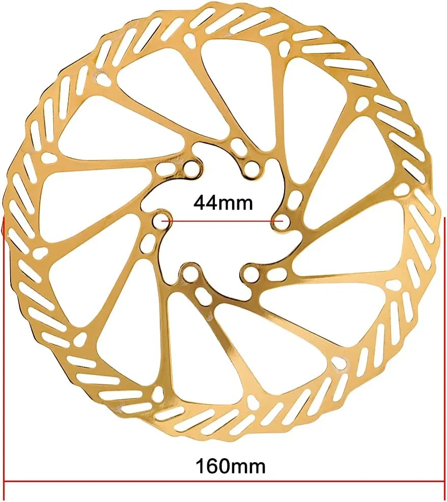 Chooee 160mm 180mm 203mm Bike Disc Brake Rotor 2PCS MTB Disc Rotor For Mountain BikeGold/Colour/Blue