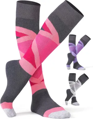 CS CELERSPORT 2/3 Pack Ski Socks for Womens and Mens with Full Cushion, Wool Winter Warm Socks for Skiing Snowboarding