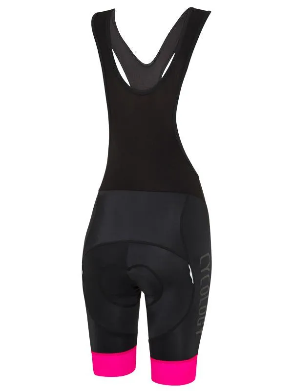 Cycology Women's (Black/Pink) Bib Shorts