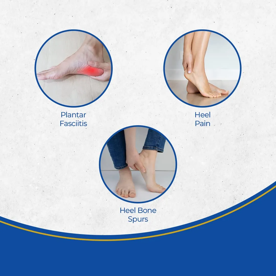 Dr Foot Silicone Gel Heel Cups - Shock Absorbing Support | Foot Pain | Plantar Fasciitis - Men & Women (Size L)