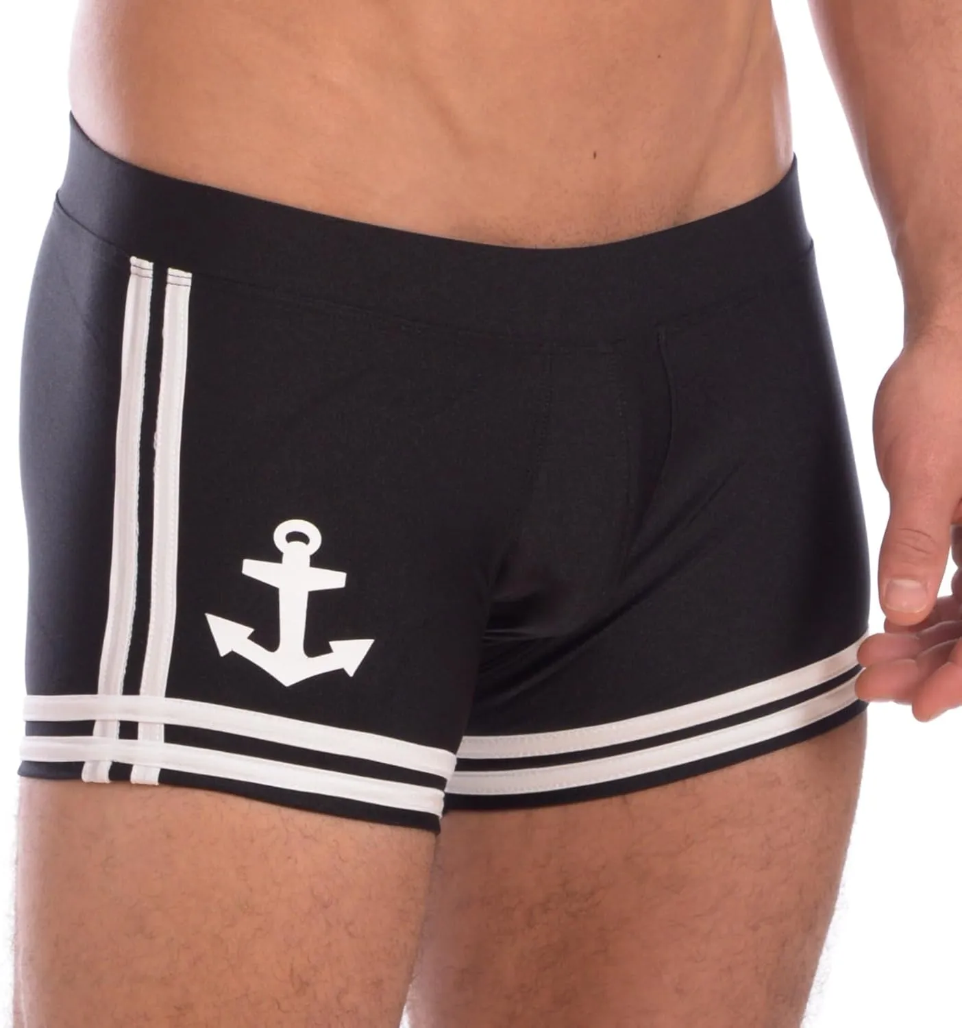 Gary Majdell Sport Men's New Sailor Boxer Square Cut Swimsuit Brief