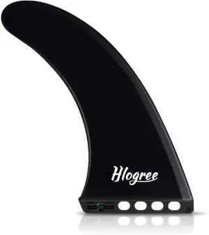 HLOGREE 9'' SUP Fin,9 INCH Surf & SUP Single Center Water Fin Quick Release DetachableStand up Paddleboard Fin - Free No Tool Fin Screw Replacement for Longboard Surfboard Stand-Up Paddleboards -Black