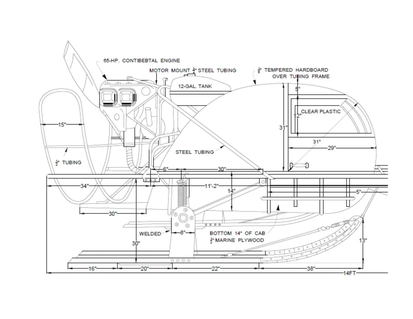 Homemade Snow Mobile DIY Plans for Snowmobiling Ice Fishing Hunting Snowmobile Project Snow Sled
