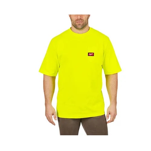 Milwaukee 601HV-XL Heavy Duty Pocket T-Shirt (601), Short Sleeve, Hi Vis, XL