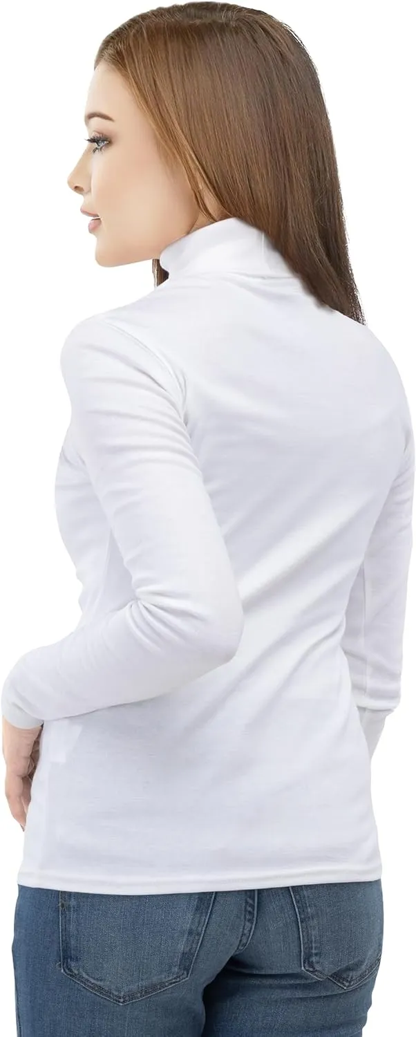 NY Threads Womens Turtleneck Long Sleeve Shirt Slim Fit Thermal Base Layer Tops