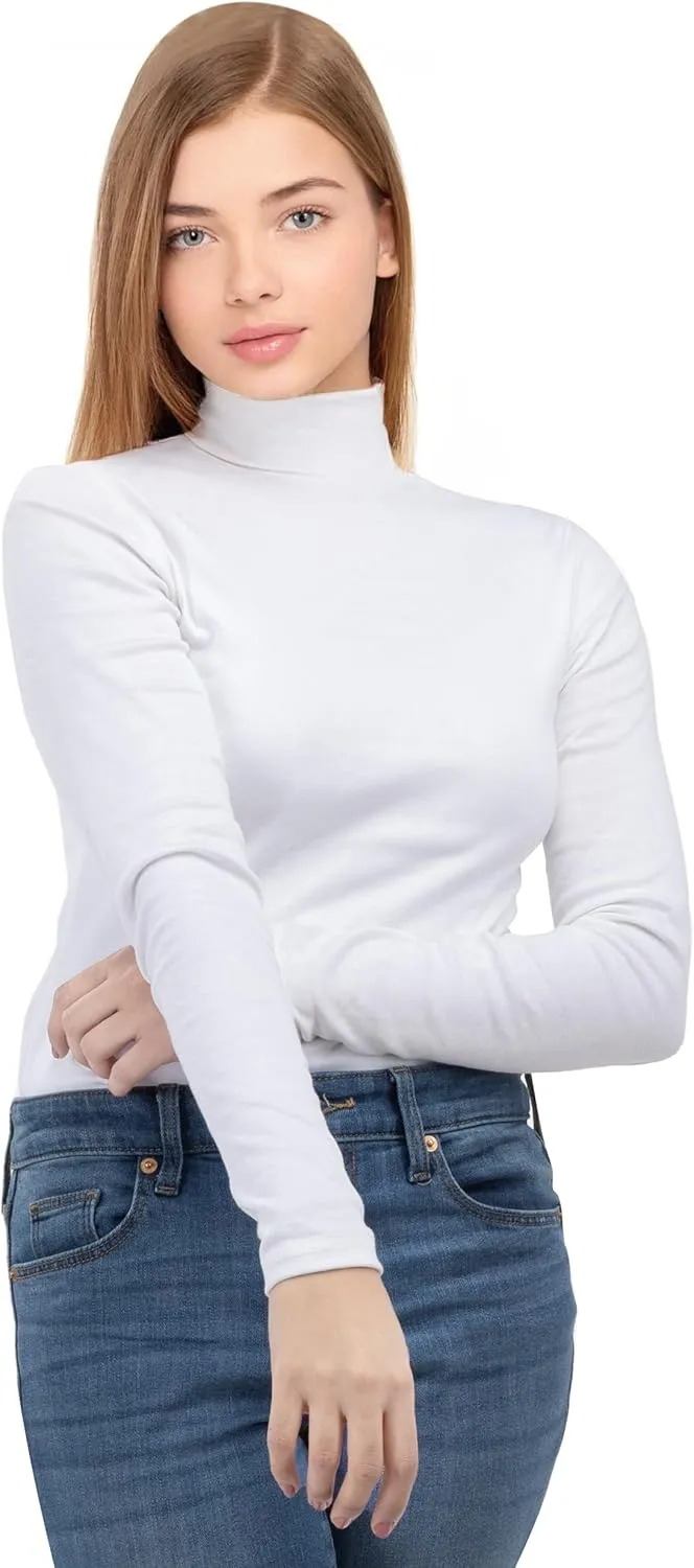 NY Threads Womens Turtleneck Long Sleeve Shirt Slim Fit Thermal Base Layer Tops