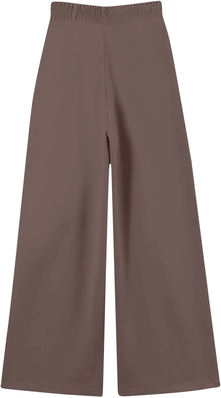 Oversized Wide Leg Sweatpants Women Baggy Y2K High Waisted Fleece Jogger Pants Trendy Cute Sweat Pants with Pockets