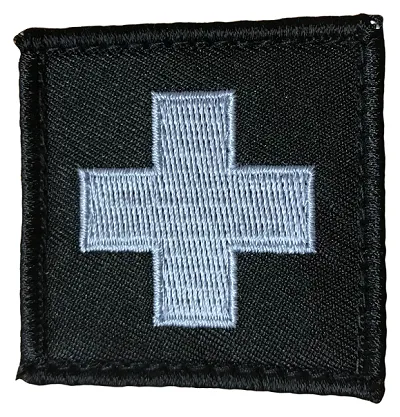 Patch Medic Cross Grey/Black 50mm x 50mm