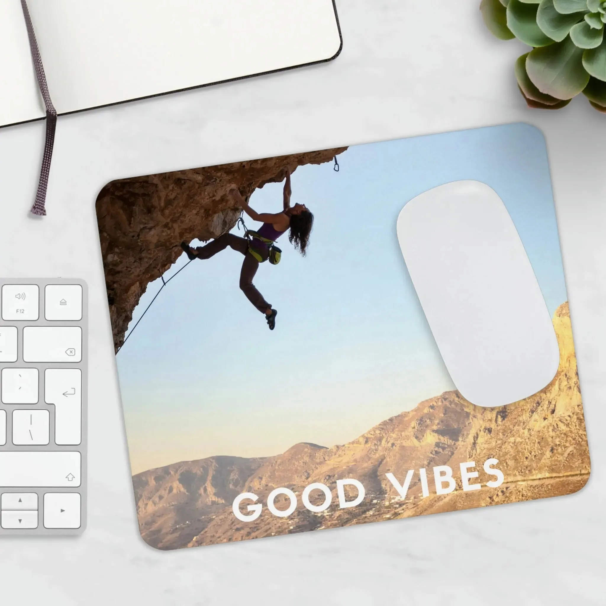 Rock Climbing Good Vibes Inspirational Mousepad