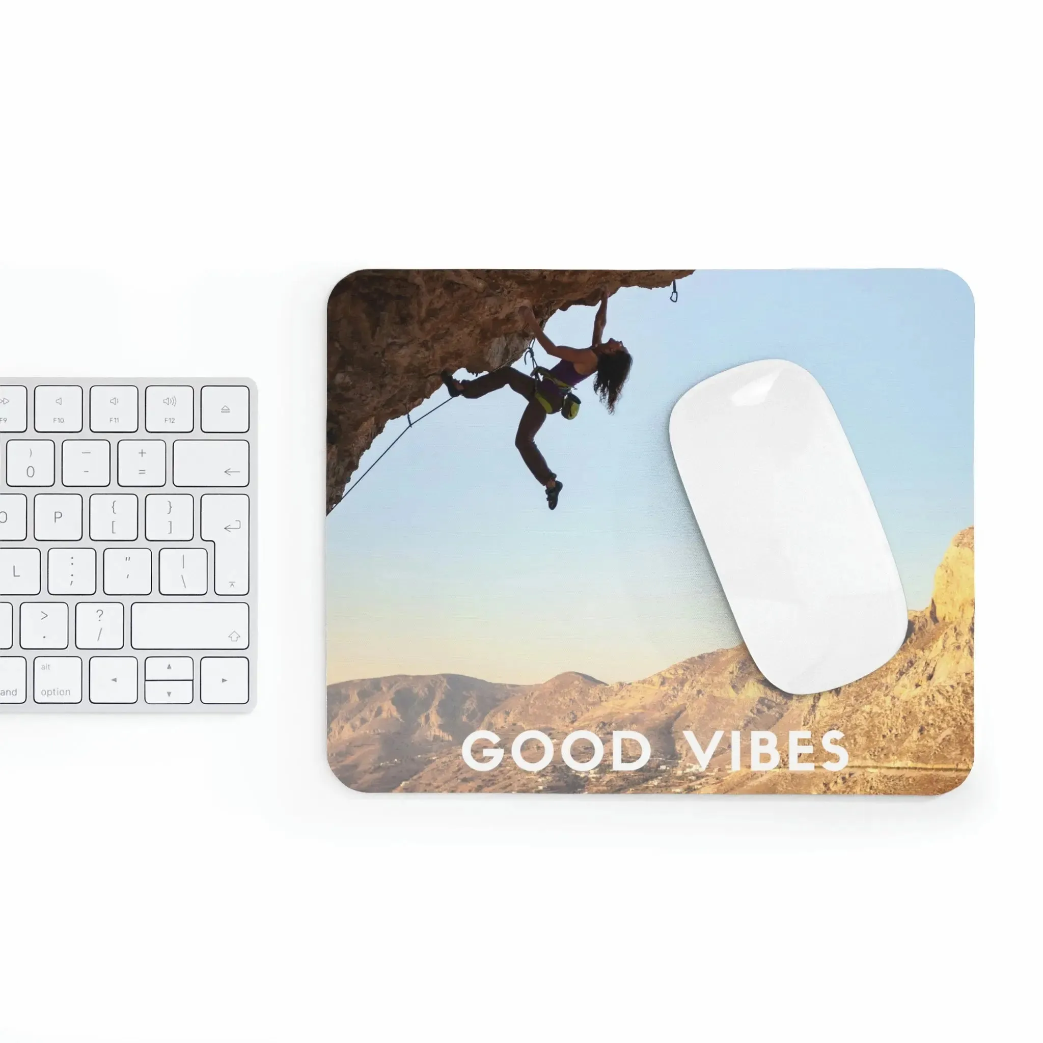 Rock Climbing Good Vibes Inspirational Mousepad