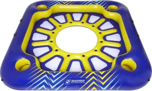 Seachoice 12-Person Party Raft  Inflates to 12 X 12 Feet  Seats 12 Adults  Includes Drink Holders & Large Center Hole for Cooling Off