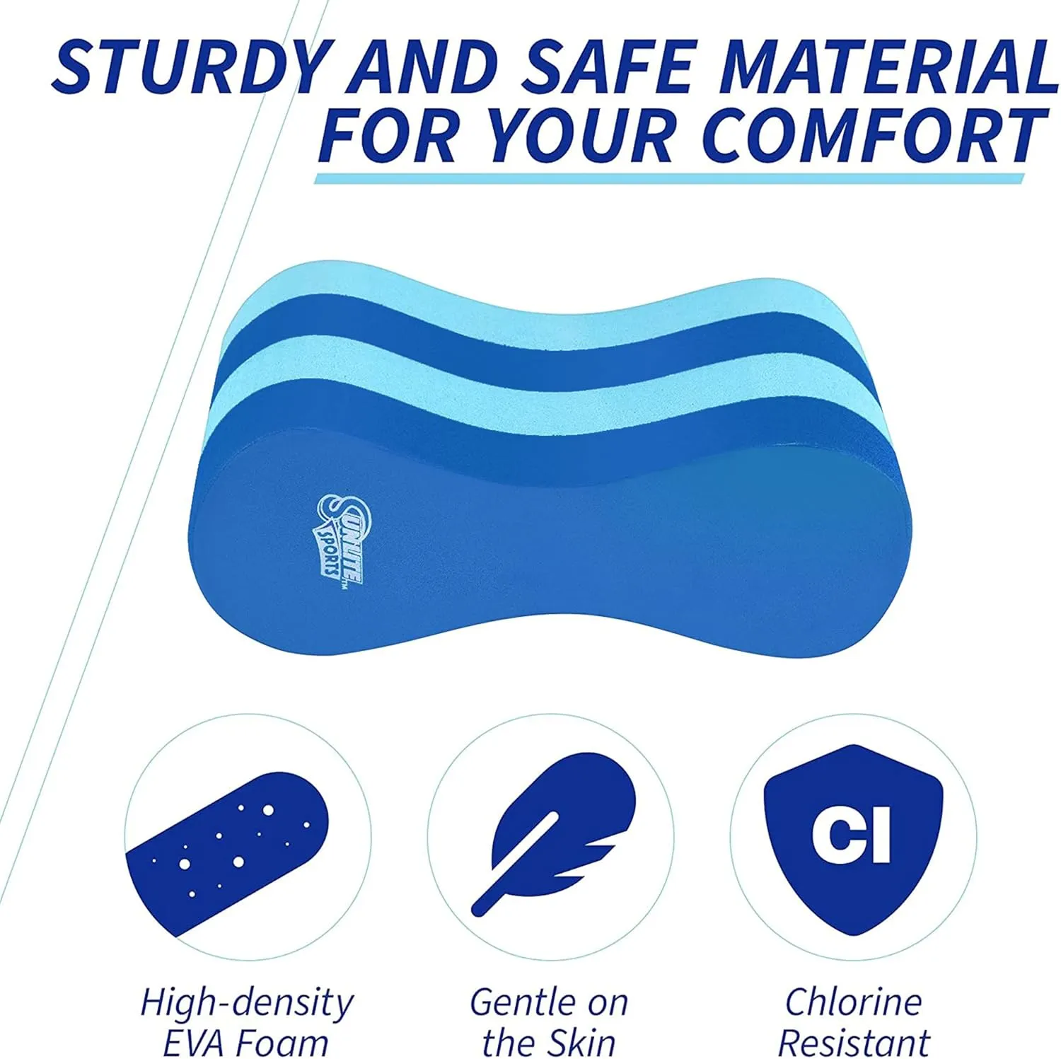 Sunlite Sports EVA 5-Layer Pull Buoy Leg Float - Pool Training Aid, Legs and HIPS Support for Adults, Kids, and Beginners, for Swimming Stroke