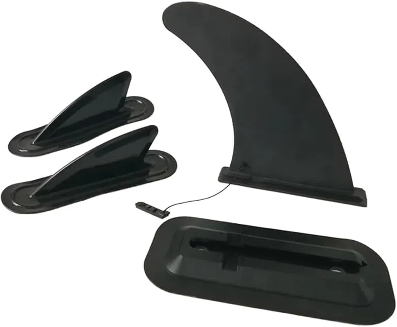 Surfing Watershed Fin, Detachable PVC Center Fin with Base, Stand Up Paddle Board Surfboard Tail Rudder Set for Long Board, Paddleboard,SUP Board Accessories Slide-in Central Fin Side Fin