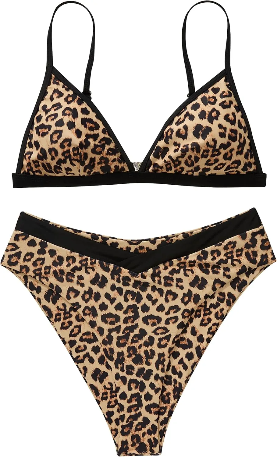 SUUKSESS Women Triangle High Cut Bikini Sets Sexy High Waisted 2 Piece Swimsuit